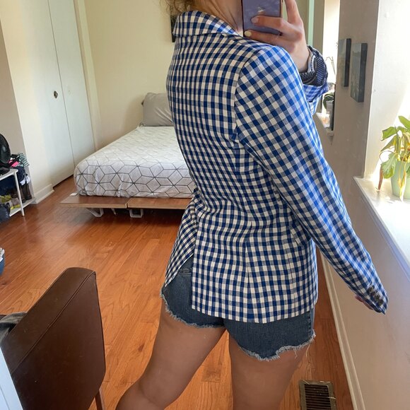 J. Crew One Button Gingham Print Blazer - Picture 5 of 5